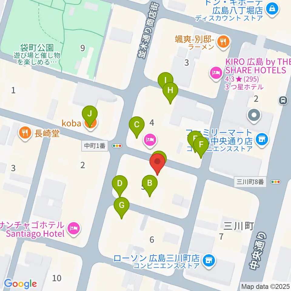 広島ダムレコーズ周辺のカフェ一覧地図