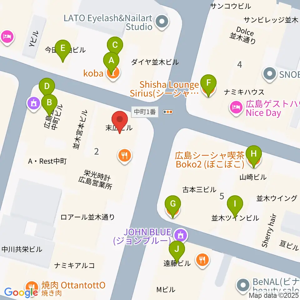 STEREO RECORDS周辺のカフェ一覧地図
