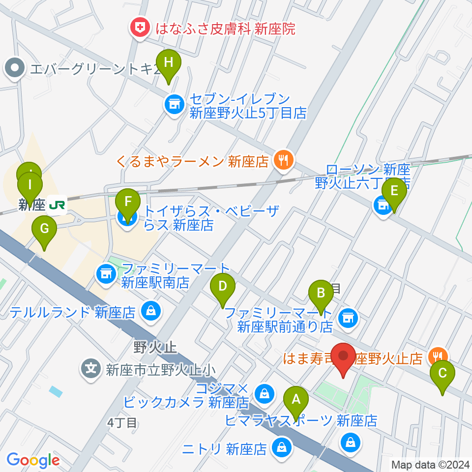 ふるさと新座館ホール周辺のカフェ一覧地図