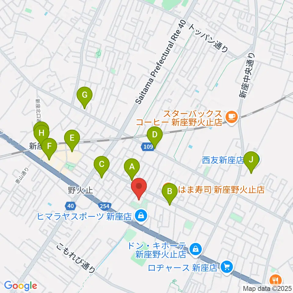 ふるさと新座館ホール周辺のカフェ一覧地図