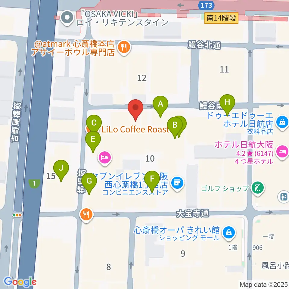 Root Down Records周辺のカフェ一覧地図