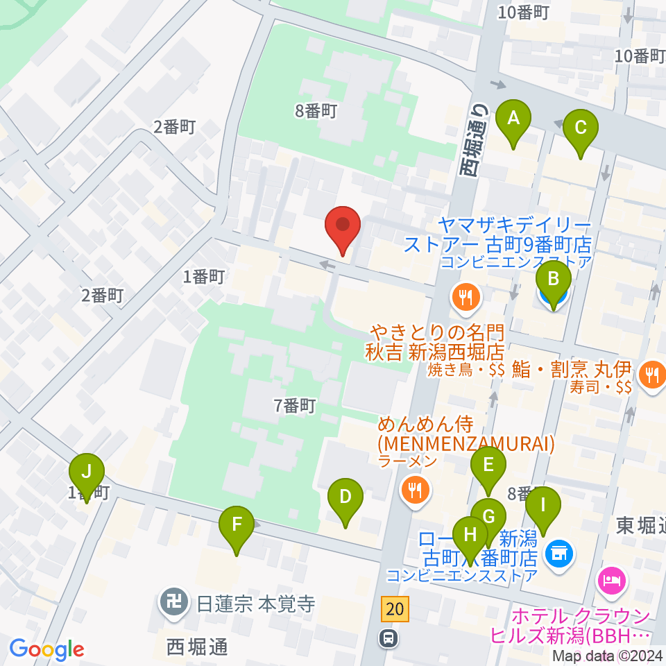 新潟 Live Bar Mush周辺のカフェ一覧地図