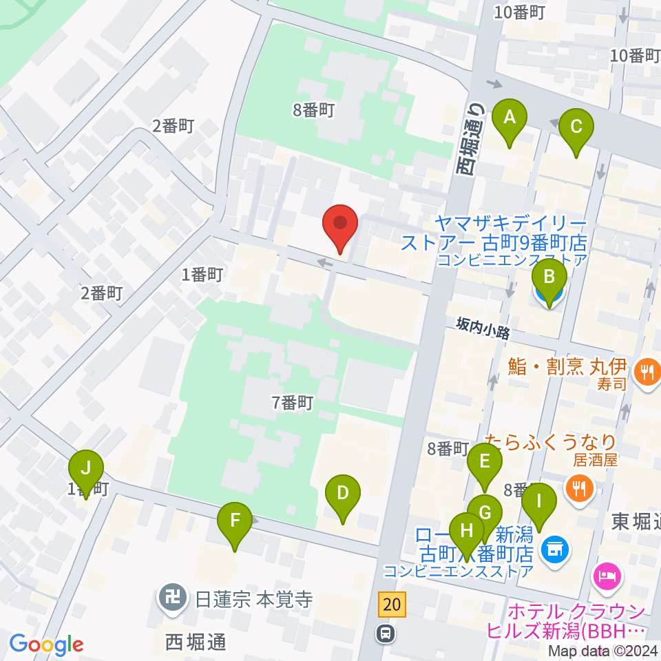 新潟 Live Bar Mush周辺のカフェ一覧地図