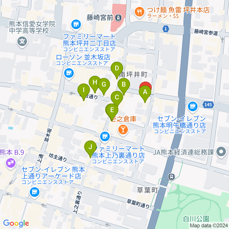 PEANUTS RECORDS周辺のカフェ一覧地図