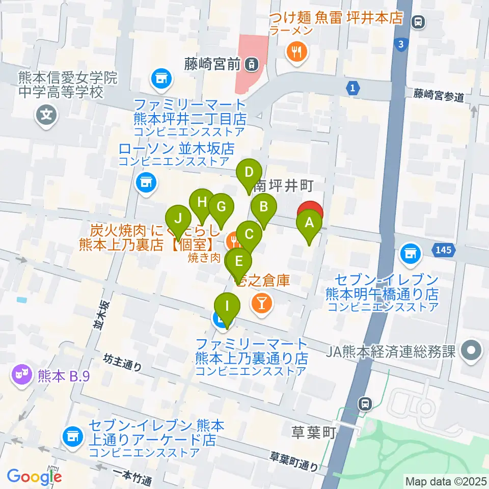 PEANUTS RECORDS周辺のカフェ一覧地図