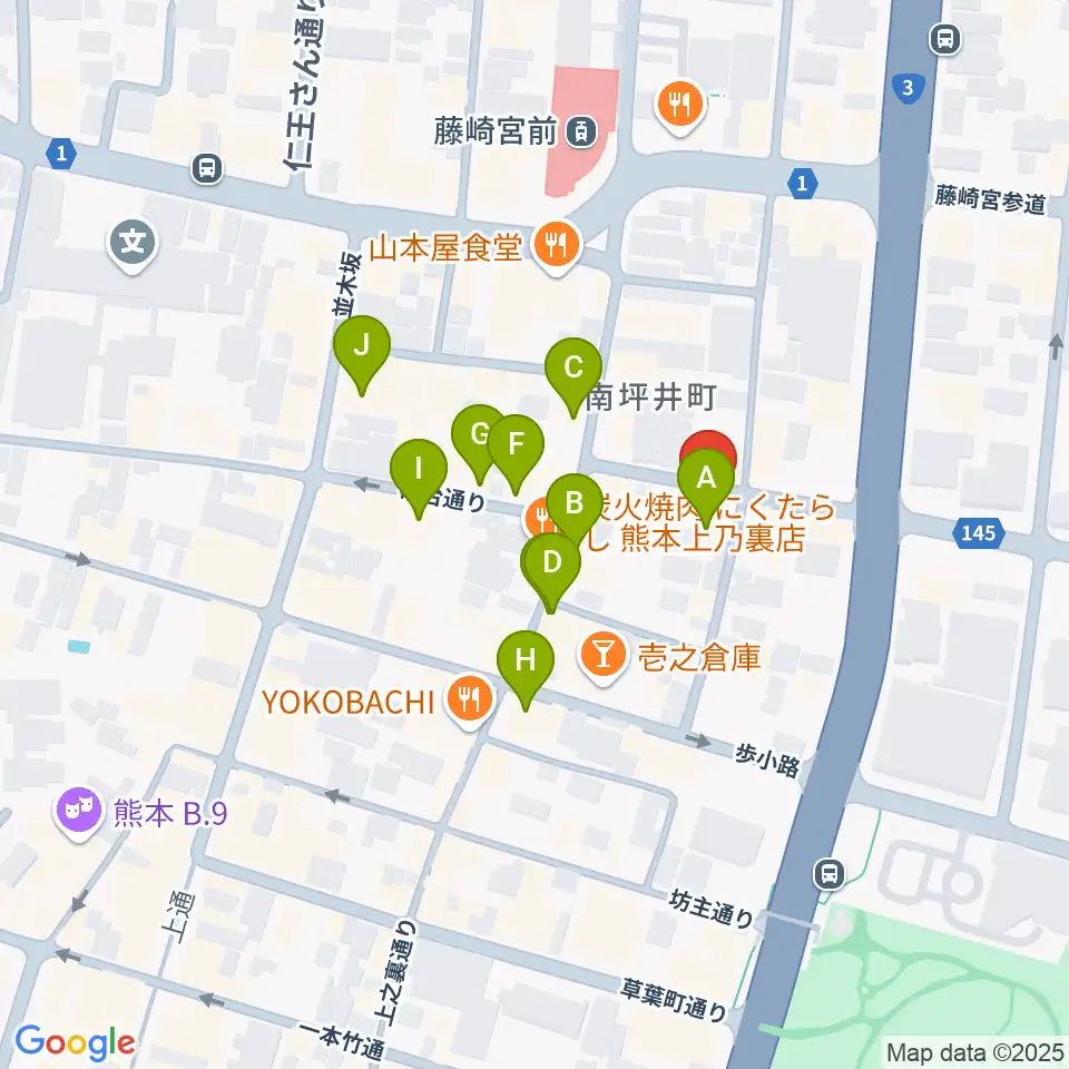PEANUTS RECORDS周辺のカフェ一覧地図