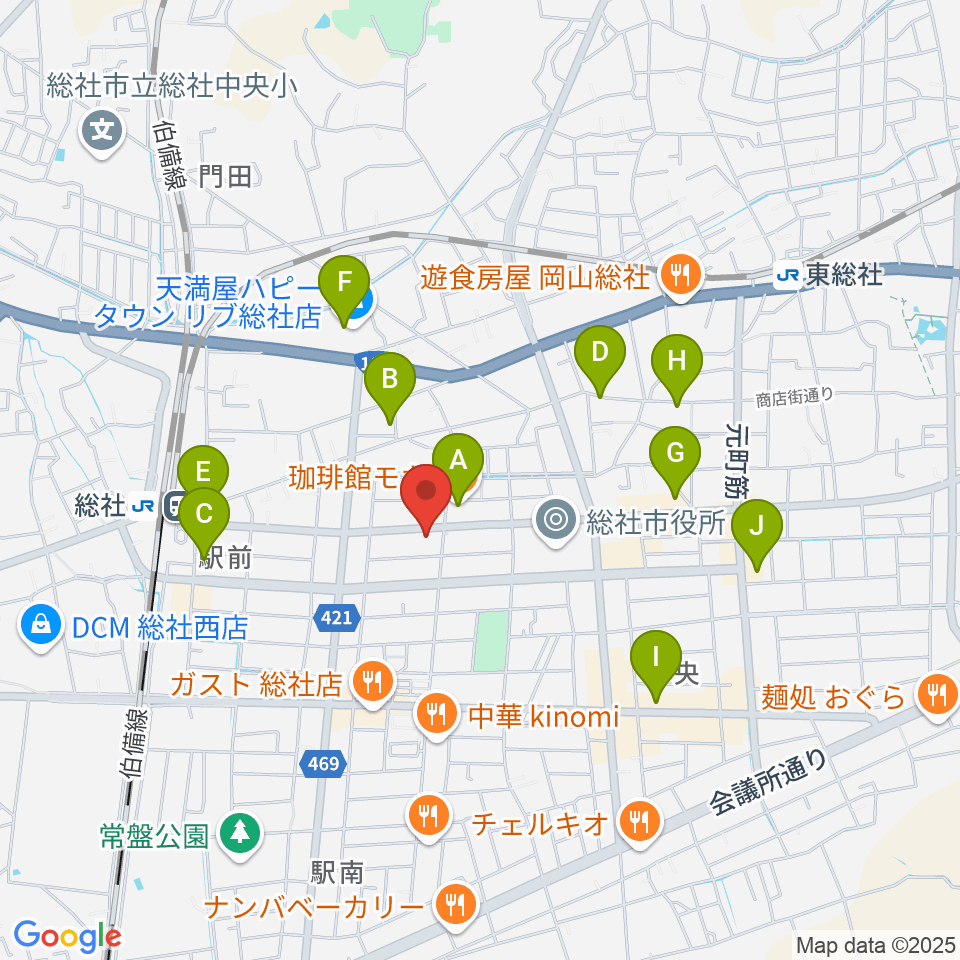 レコード屋 総社店周辺のカフェ一覧地図