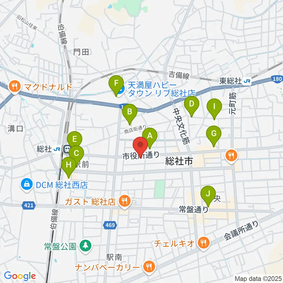 レコード屋 総社店周辺のカフェ一覧地図