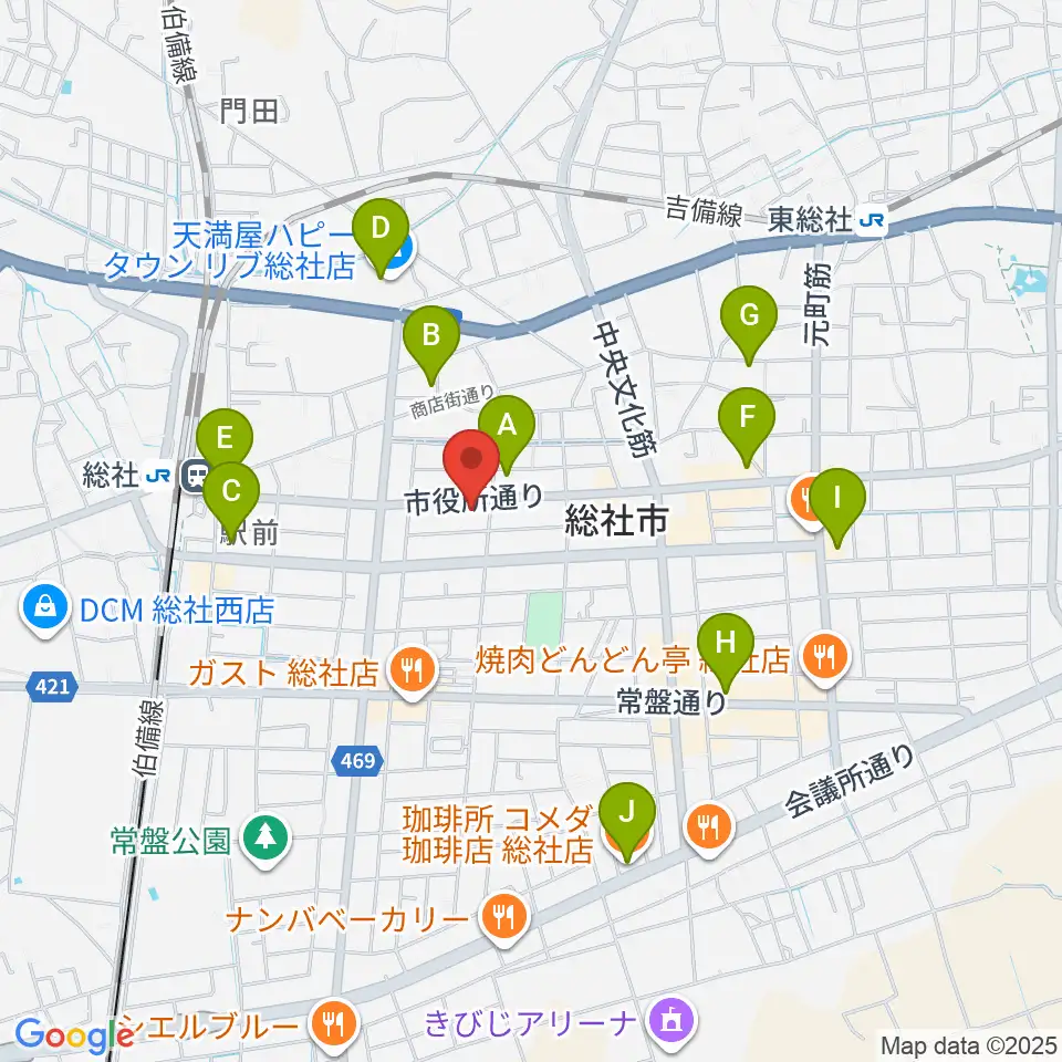 レコード屋 総社店周辺のカフェ一覧地図