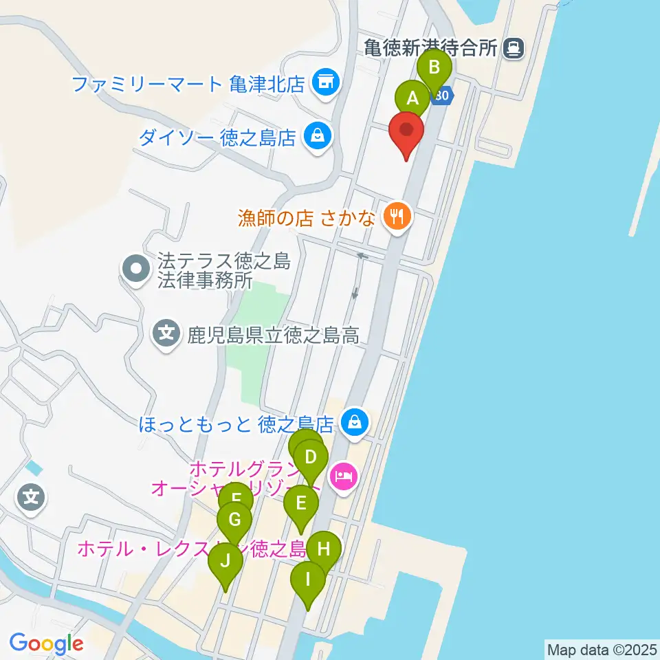 徳之島町文化会館周辺のカフェ一覧地図