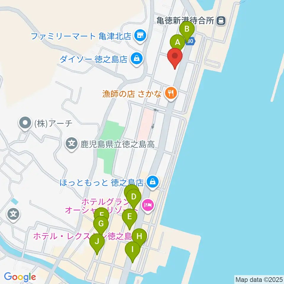 徳之島町文化会館周辺のカフェ一覧地図
