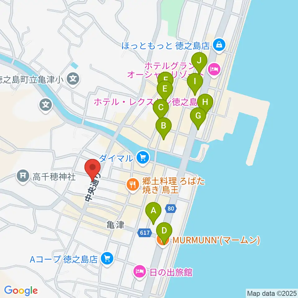徳之島MAC周辺のカフェ一覧地図