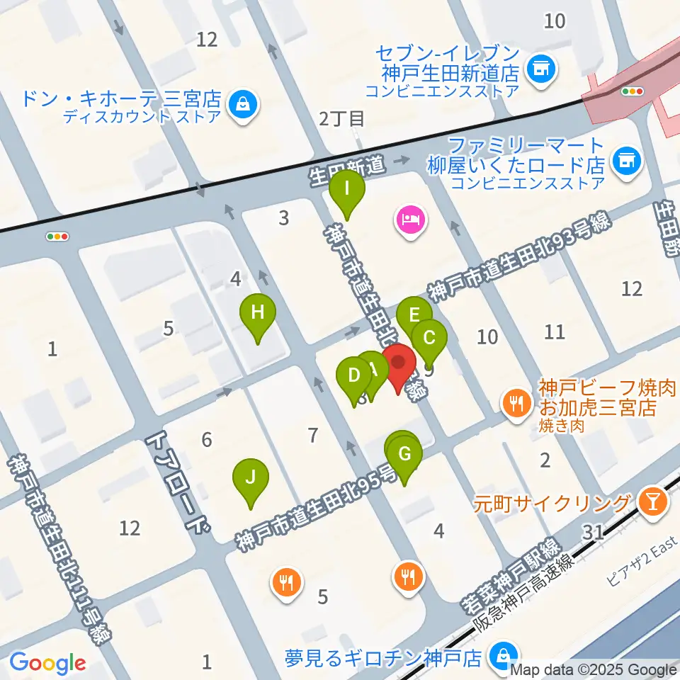 Underground Gallery周辺のカフェ一覧地図