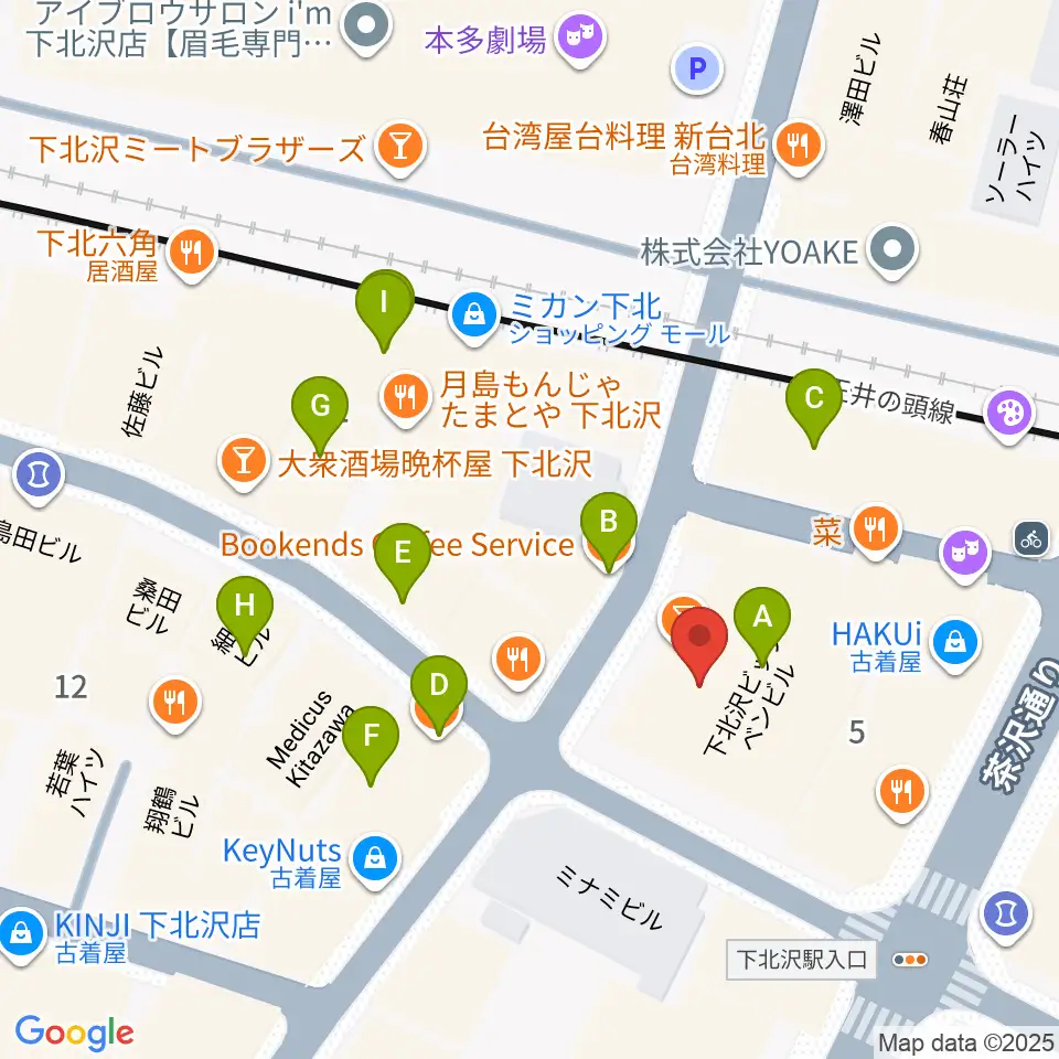下北沢CLUB Que周辺のカフェ一覧地図
