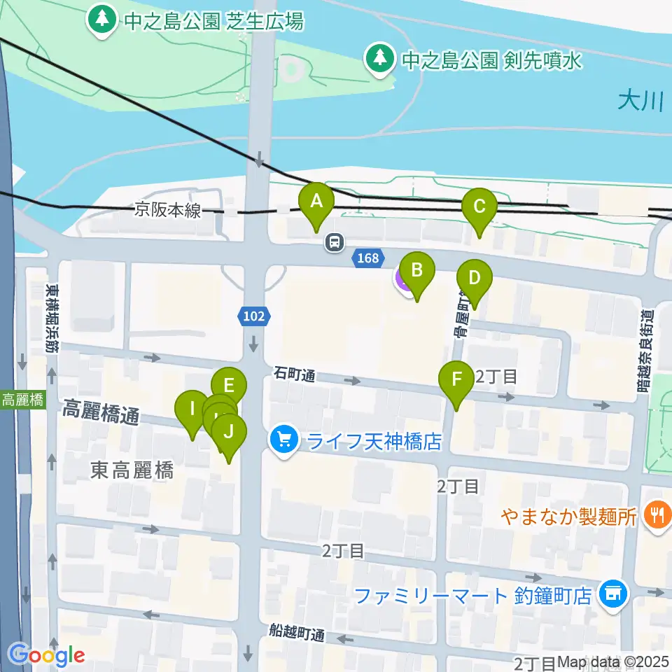 COMPUFUNK RECORDS周辺のカフェ一覧地図