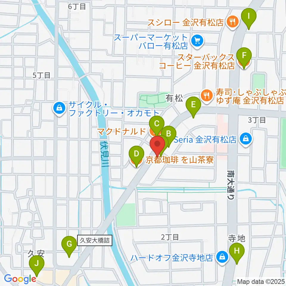 エブリデイ・レコード周辺のカフェ一覧地図
