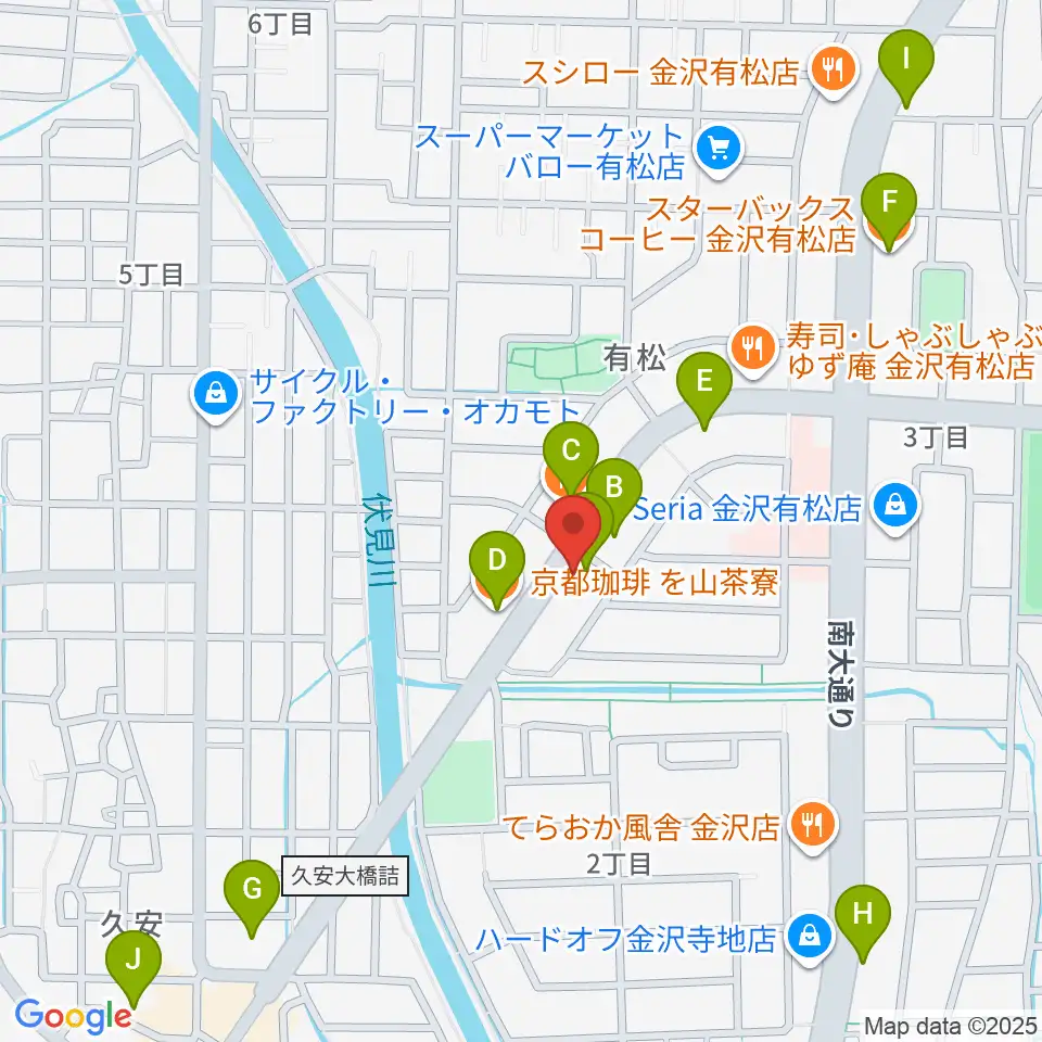 エブリデイ・レコード周辺のカフェ一覧地図