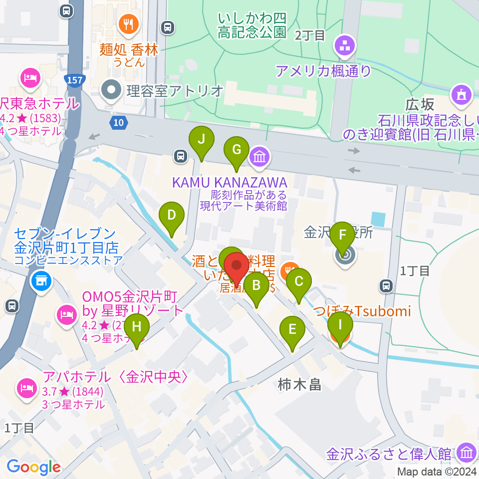 レコード・ビーチパーティ周辺のカフェ一覧地図