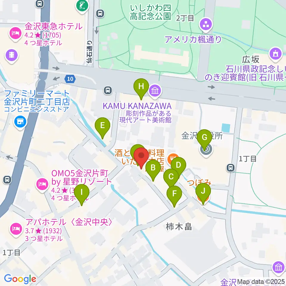レコード・ビーチパーティ周辺のカフェ一覧地図