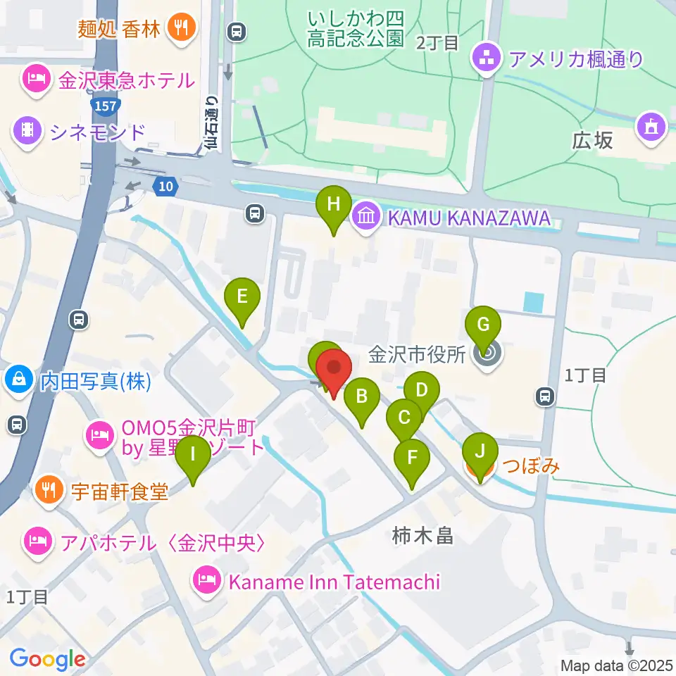 レコード・ビーチパーティ周辺のカフェ一覧地図