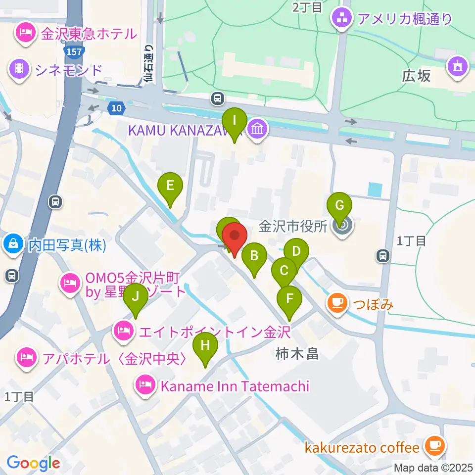 レコード・ビーチパーティ周辺のカフェ一覧地図