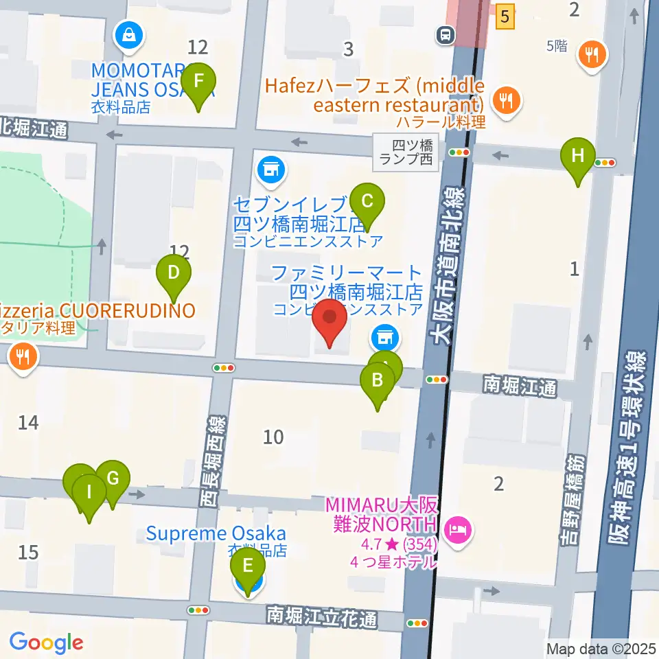 FLAKE RECORDS周辺のカフェ一覧地図