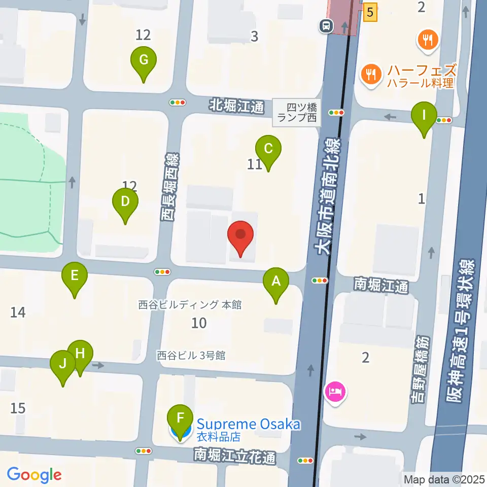 FLAKE RECORDS周辺のカフェ一覧地図