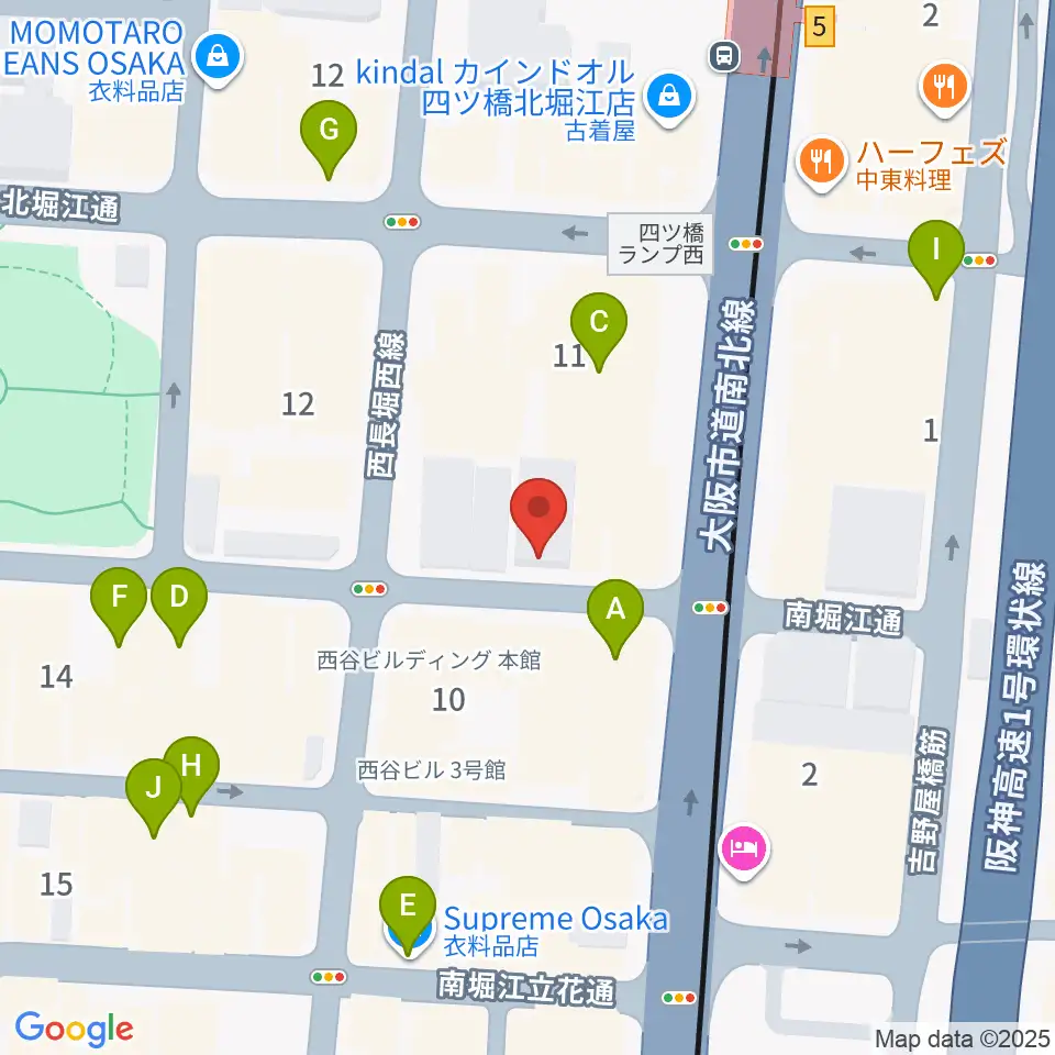 FLAKE RECORDS周辺のカフェ一覧地図