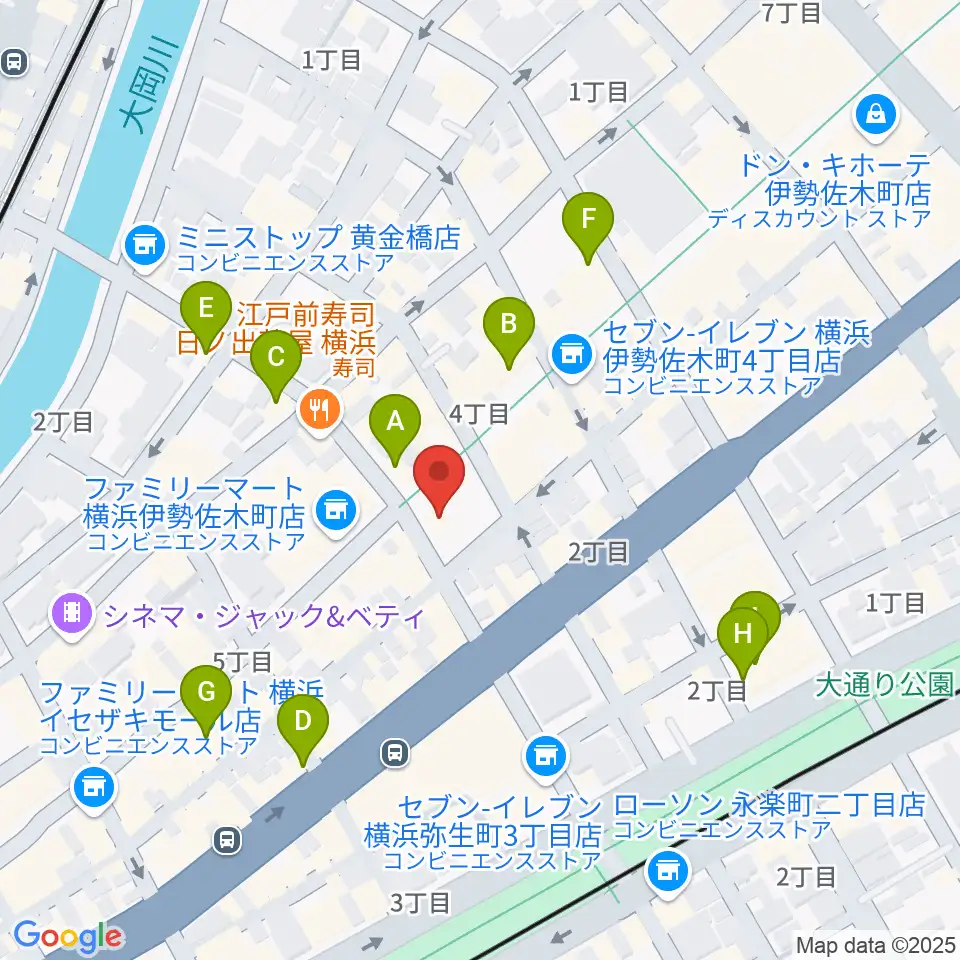 伊勢佐木町CROSS STREET周辺のカフェ一覧地図