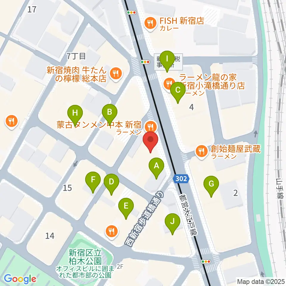 レッドリングレコード周辺のカフェ一覧地図