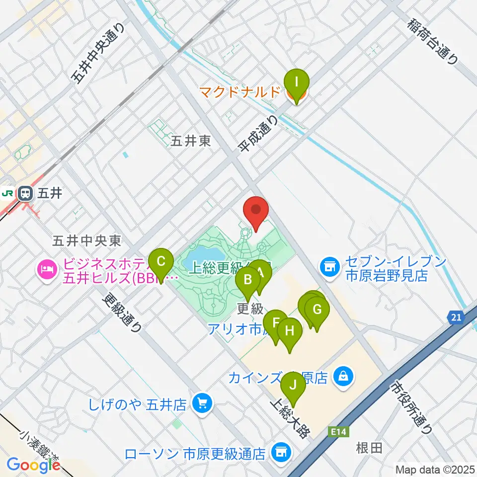 いちはら子ども未来館 weほーる周辺のカフェ一覧地図