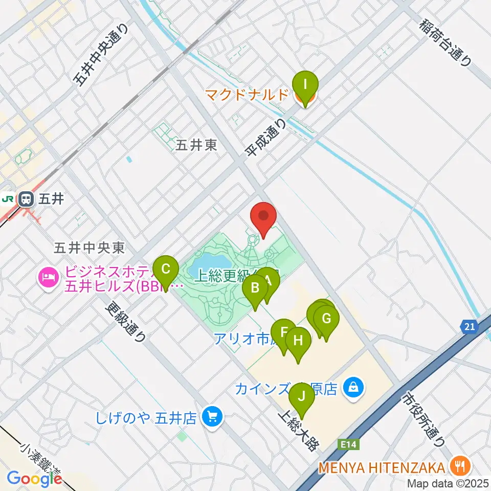 いちはら子ども未来館 weほーる周辺のカフェ一覧地図