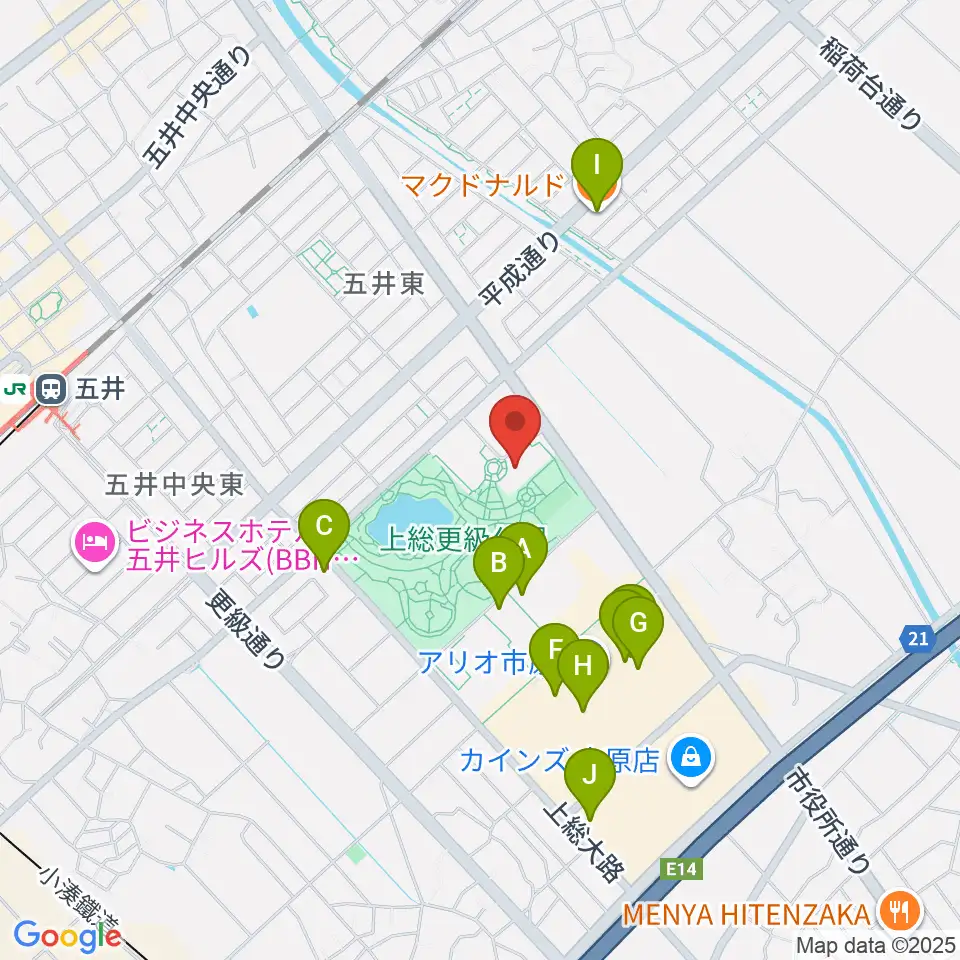 いちはら子ども未来館 weほーる周辺のカフェ一覧地図