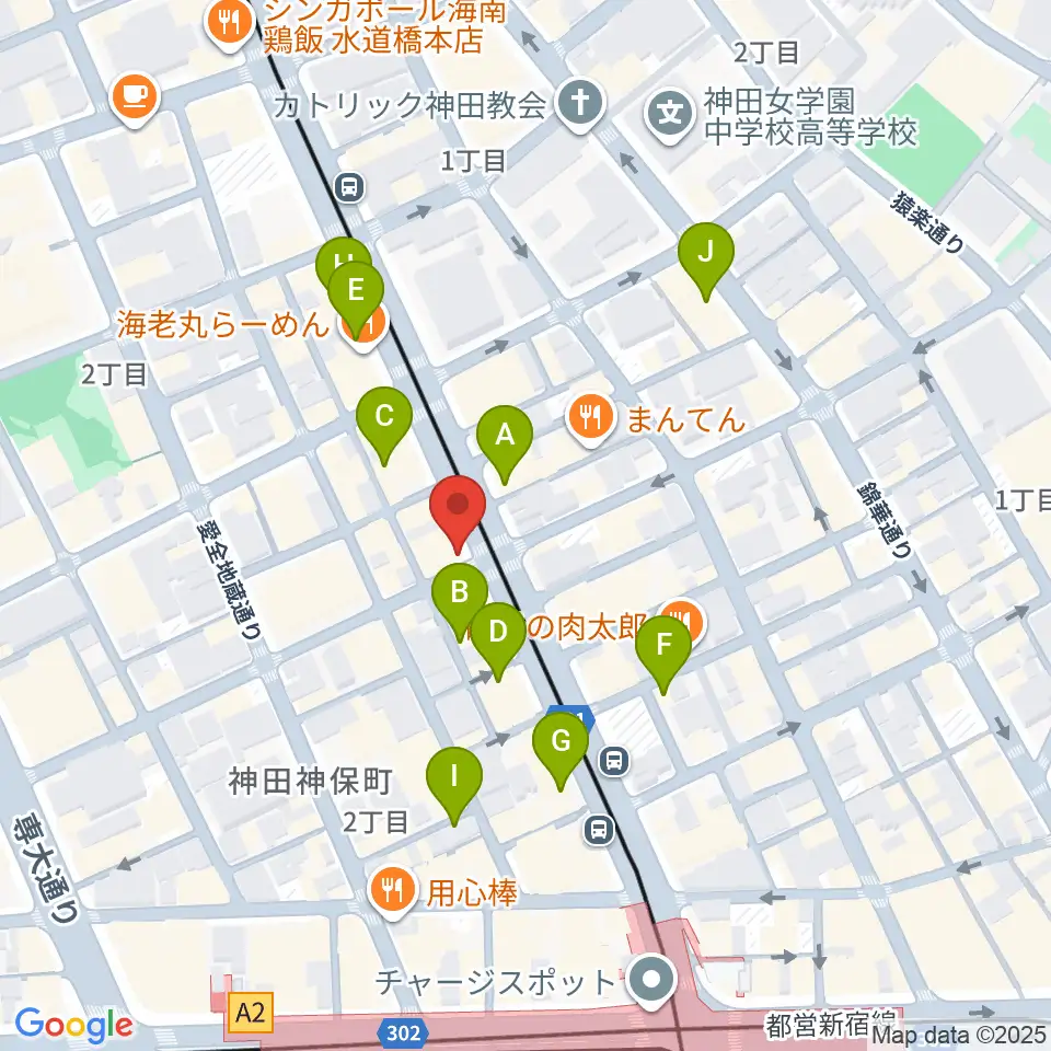 レコード社本店周辺のカフェ一覧地図