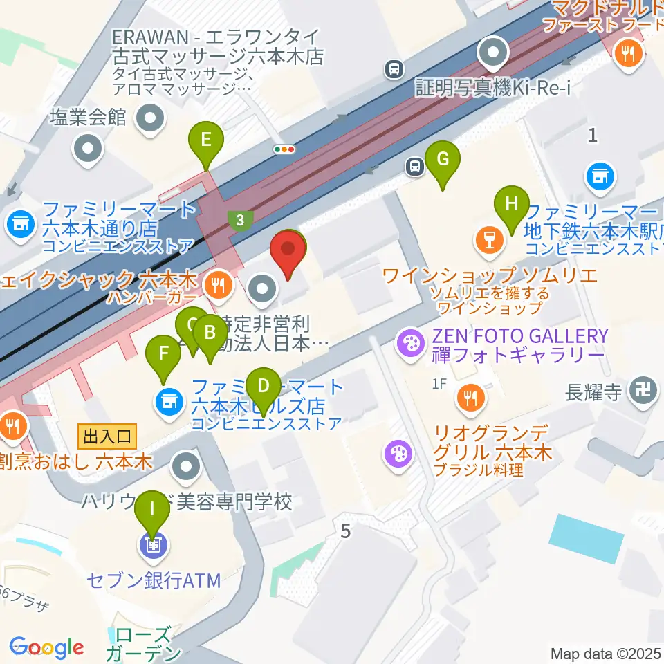 六本木アルフィー周辺のカフェ一覧地図