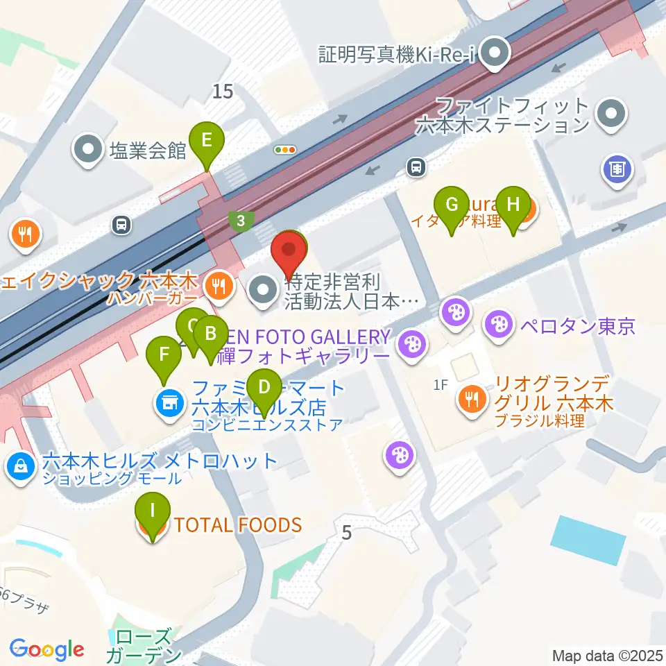 六本木アルフィー周辺のカフェ一覧地図