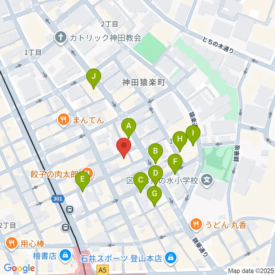 ラバーガード・レコード周辺のカフェ一覧地図