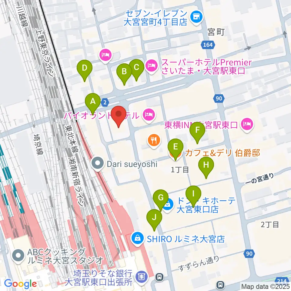ディスクユニオン大宮店周辺のカフェ一覧地図