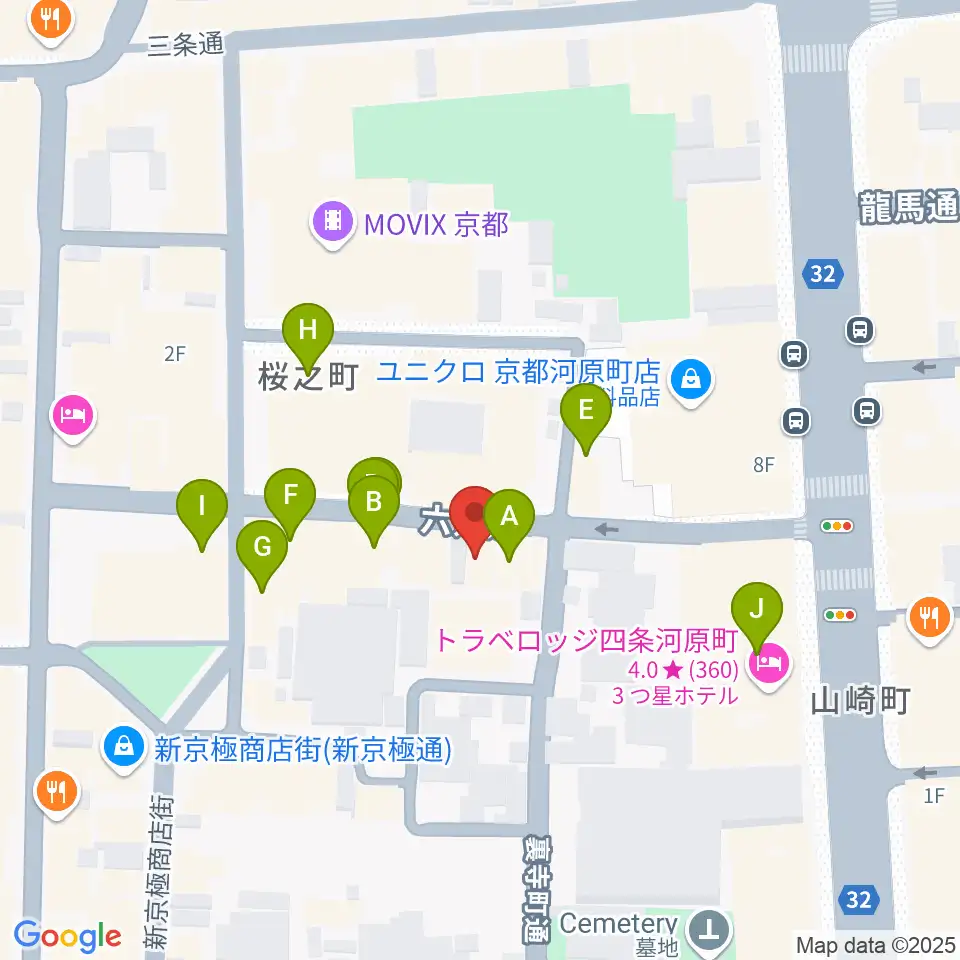 トラドラレコード周辺のカフェ一覧地図