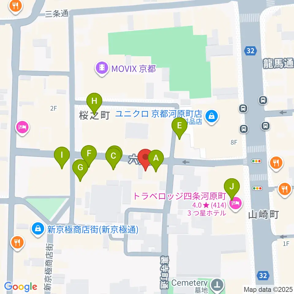 トラドラレコード周辺のカフェ一覧地図