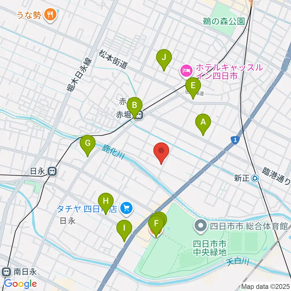 スタジオエチュード四日市店周辺のカフェ一覧地図