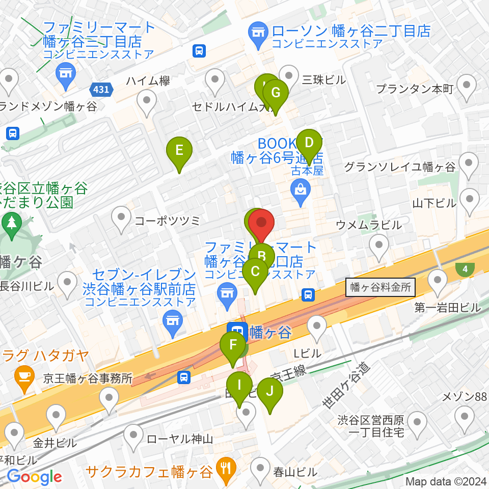 幡ヶ谷フォレストリミット周辺のカフェ一覧地図