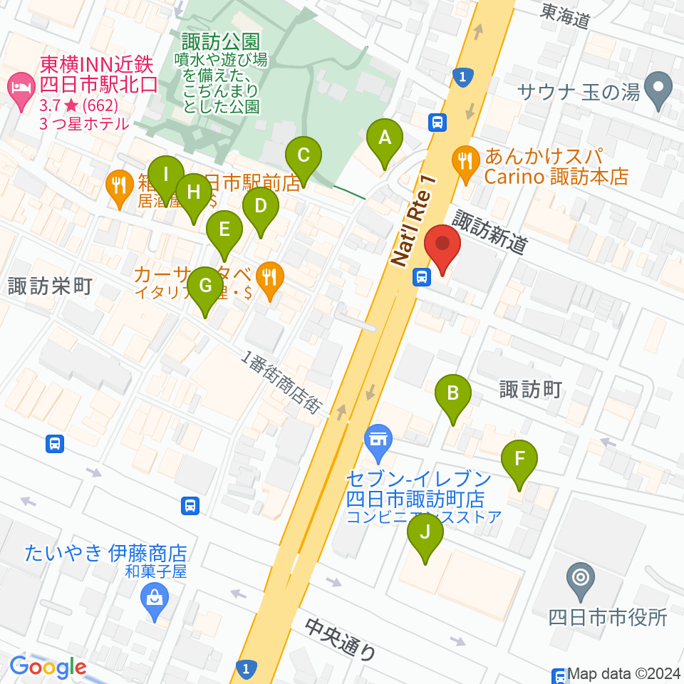 ルークレコーズ周辺のカフェ一覧地図