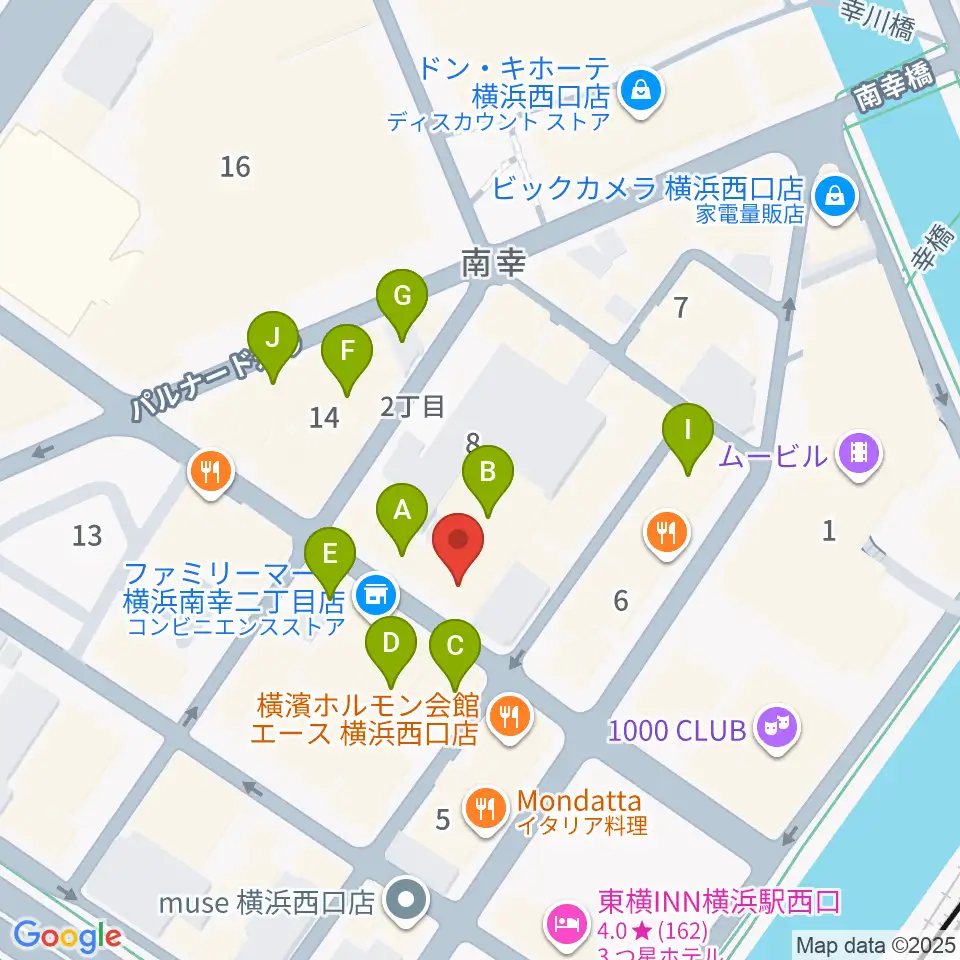 ディスクユニオン横浜西口店周辺のカフェ一覧地図