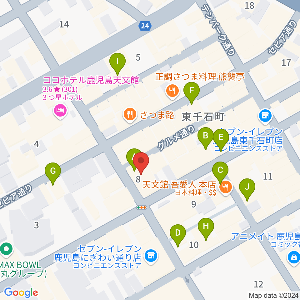 Bar MOJO周辺のカフェ一覧地図