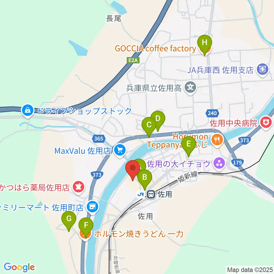 さよう文化情報センター おりひめ文化ホール周辺のカフェ一覧地図