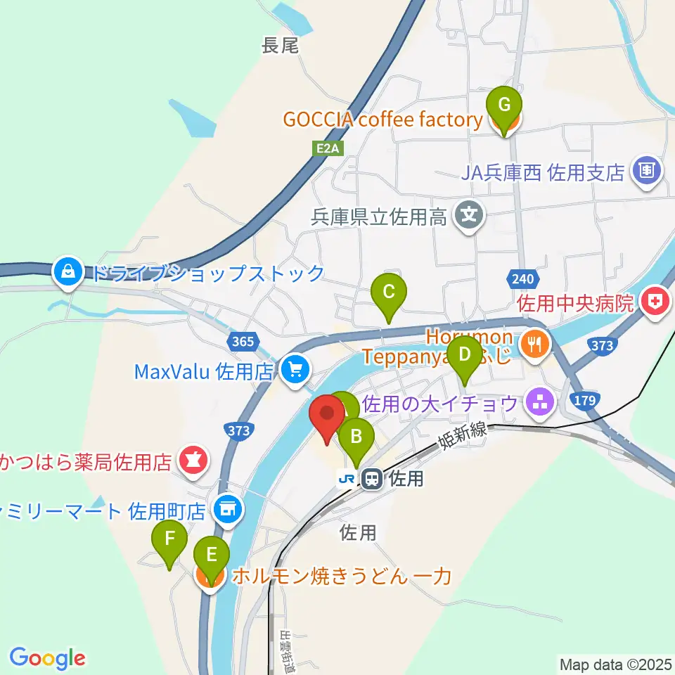 さよう文化情報センター おりひめ文化ホール周辺のカフェ一覧地図