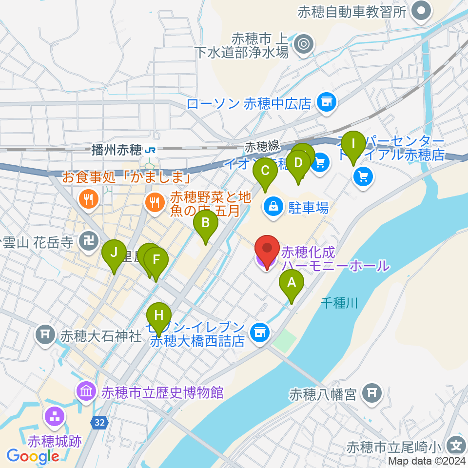 ハーモニーホール吹奏楽教室周辺のカフェ一覧地図