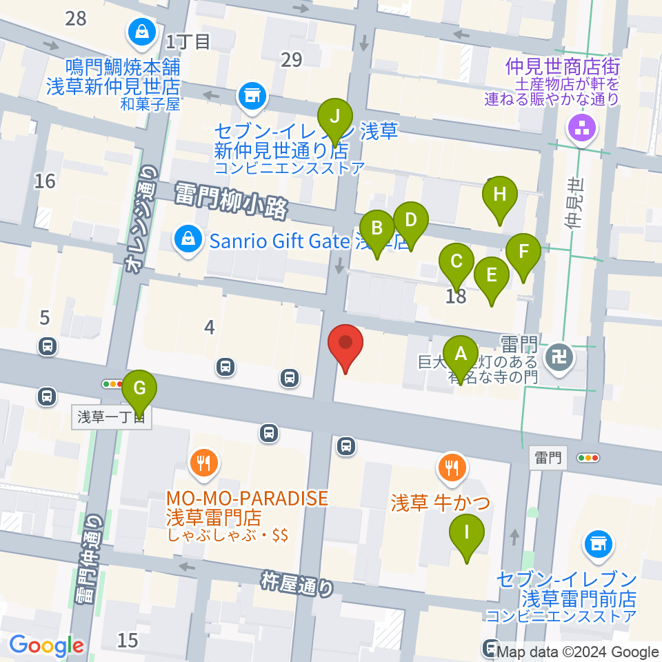 音のヨーロー堂周辺のカフェ一覧地図