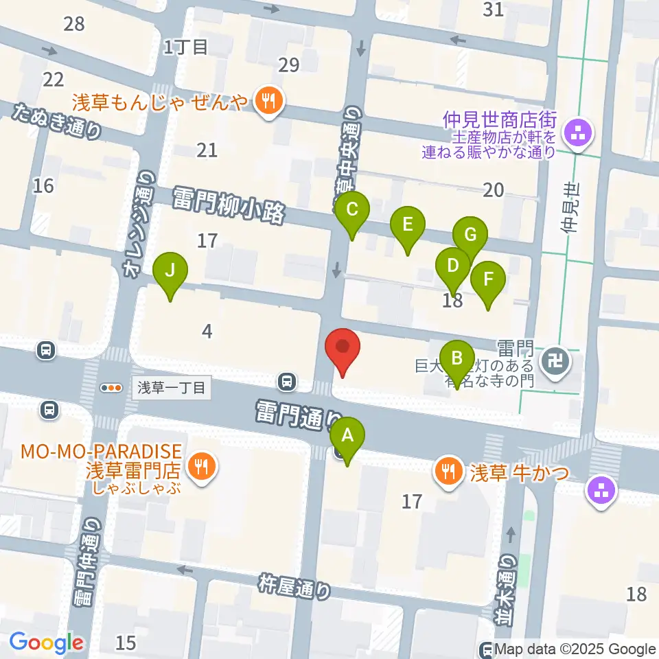 音のヨーロー堂周辺のカフェ一覧地図